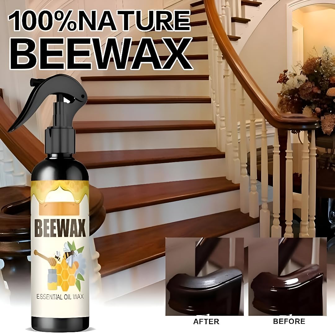BeeWax Spray Brown Wooden Furniture Cleaner Floor Polishing Shiner-Special offer Buy 1 Get 1 Free. (Pack of 2)