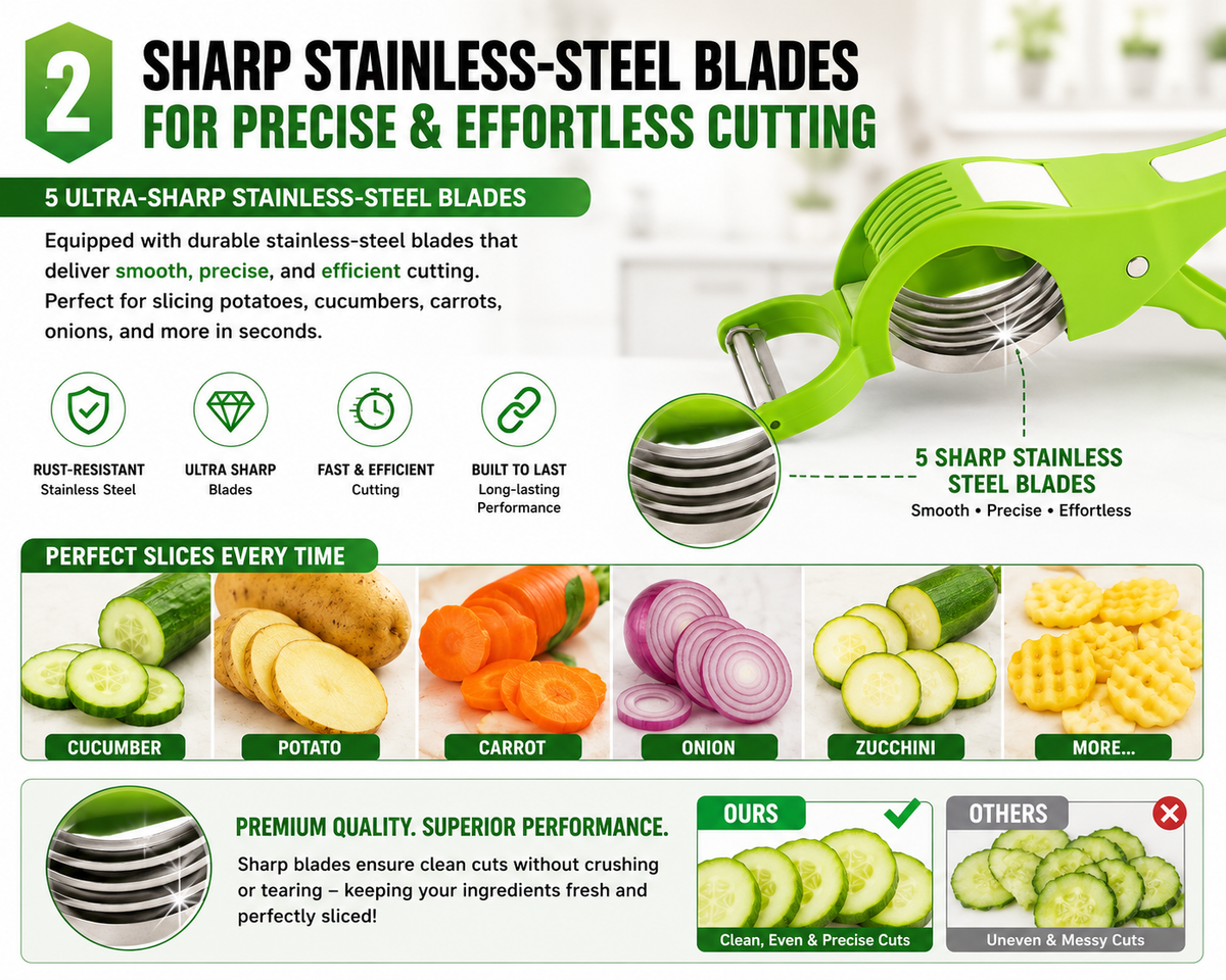 2. Sharp Stainless-Steel Blades