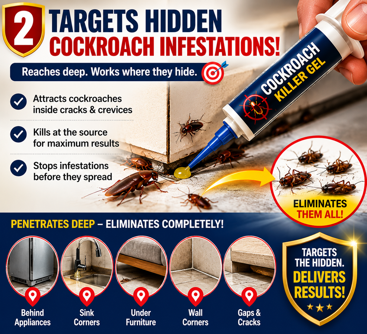 2. Targets Hidden Cockroach Infestations